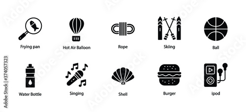 Set of Camping Glyph Icons 