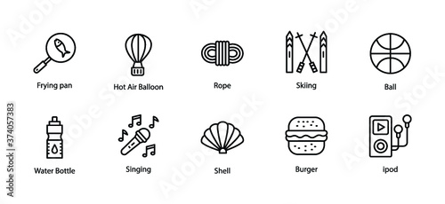 Set of Camping Line Icons 