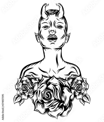 The evil women with the arrogant face