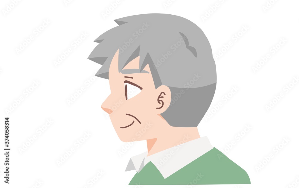 シニア男性の横顔のイラスト素材 シニア男性の横顔のイラスト素材
