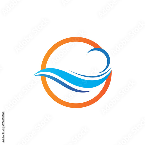 Water wave logo icon illustration