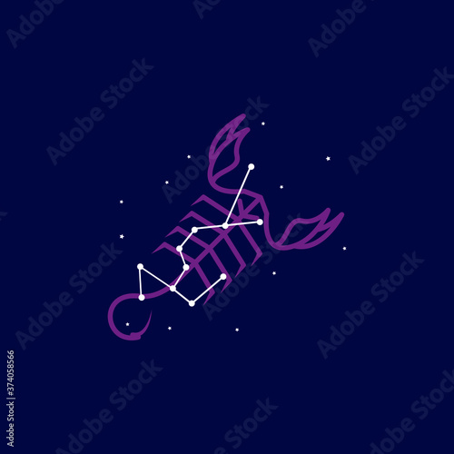 scorpio zodiac sign logo. vector illustration. 