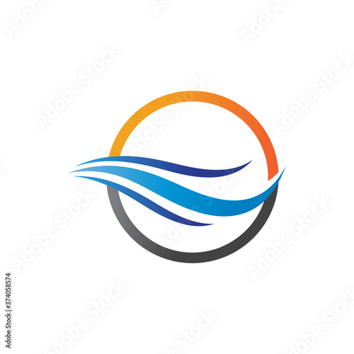 Water wave logo icon illustration