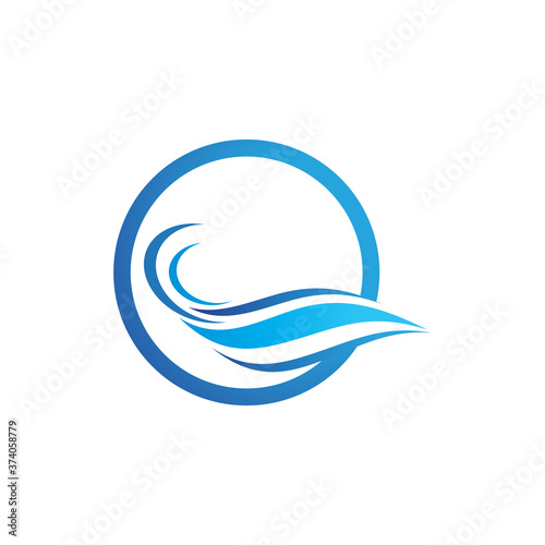 Water wave logo icon illustration
