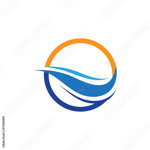 Water wave logo icon illustration