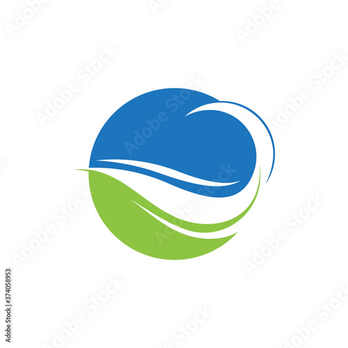 Water wave logo icon illustration