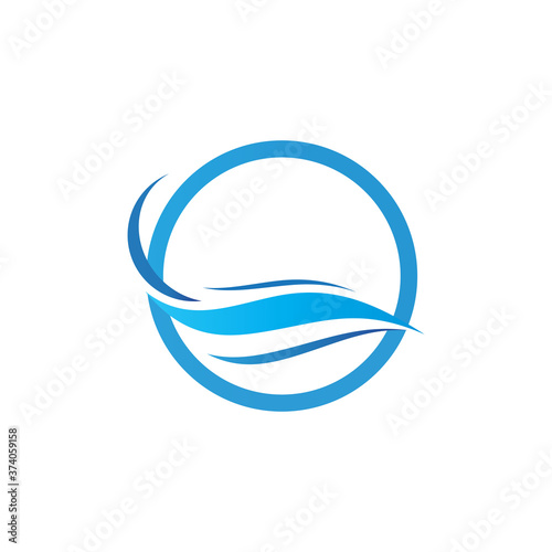 Water wave logo icon illustration