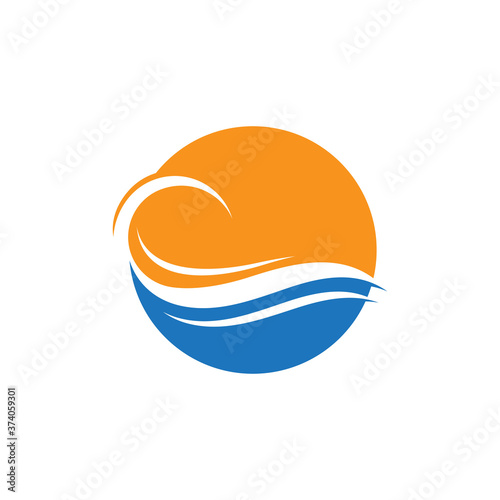 Water wave logo icon illustration