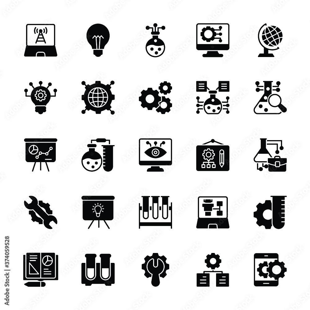Stem Elements Glyph Vector Icons Stem Elements Glyph Vector Icons