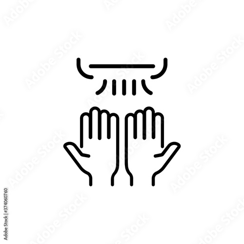 Hand dryer line icon. Vector on isolated white background. EPS 10