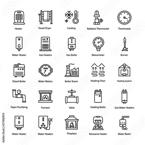 Industrial Line Vector Icons  