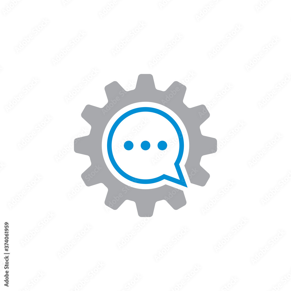 Obraz premium Gear And Chat Logo , Industrial Logo