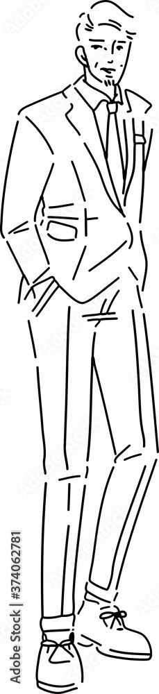 ダンディなスーツの中年男性 モデル ベクターイラスト Stock Vector Adobe Stock
