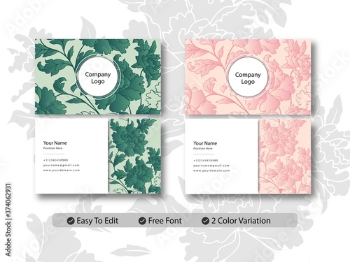 Floral Business card template design photo