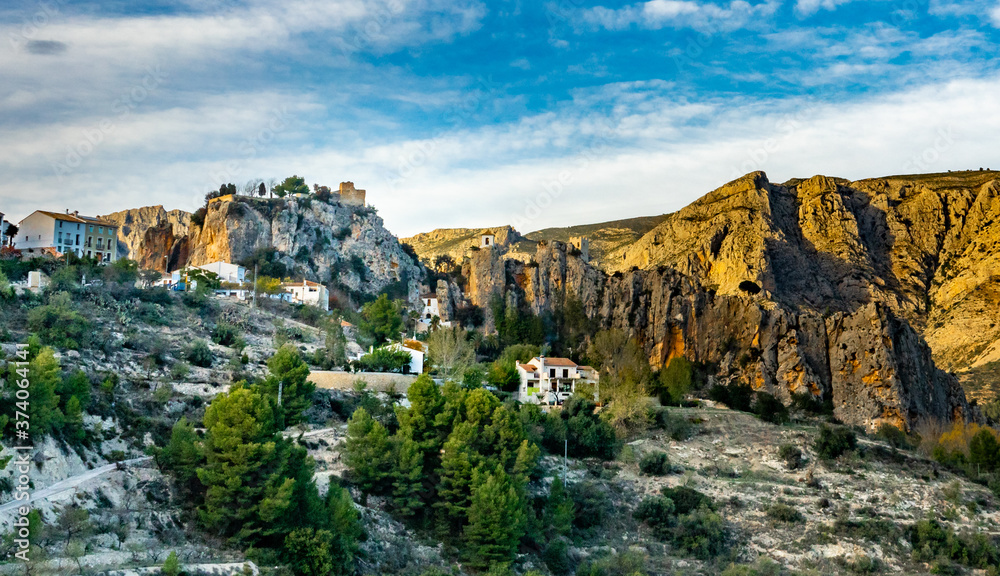 View to Guadalest town and its Castle, Spain