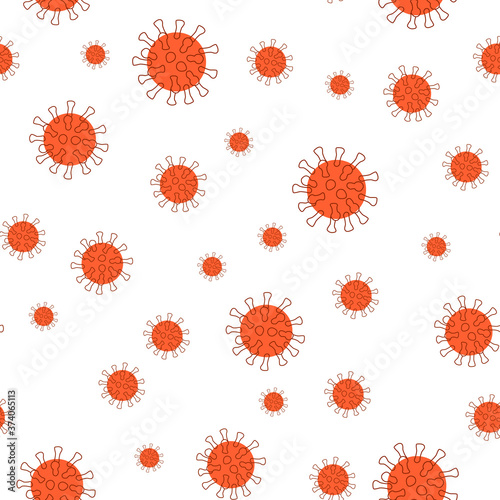 Simple virus pattern vector illustration modern style 