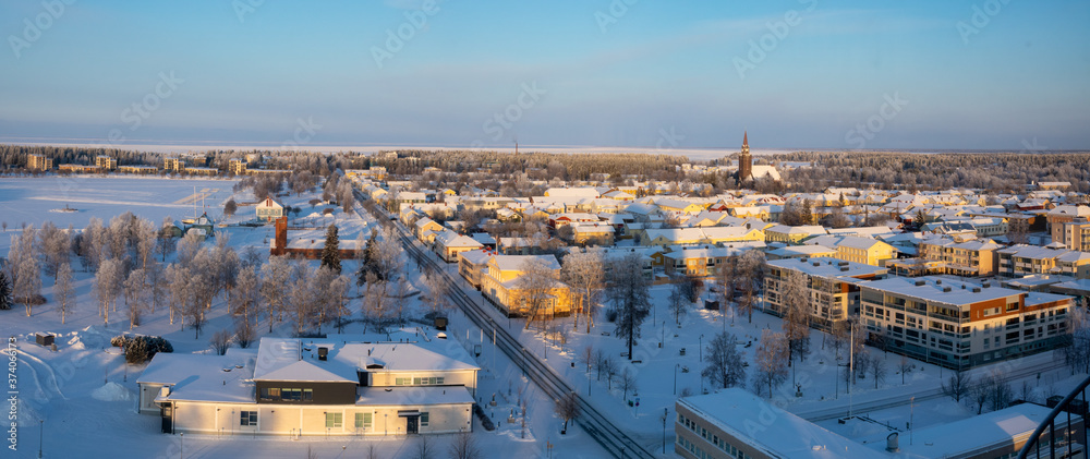 The town of Raahe in winter time
