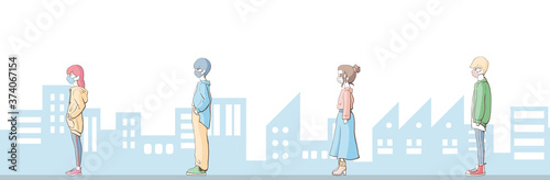 Social distancing. Social distance. Keep Social distance.