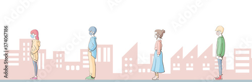 Social distancing. Social distance. Keep Social distance.