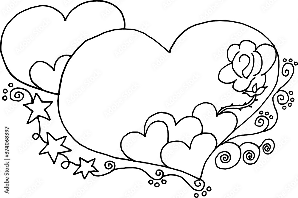 vector design heart shape with flower background vector design heart shape with flower background