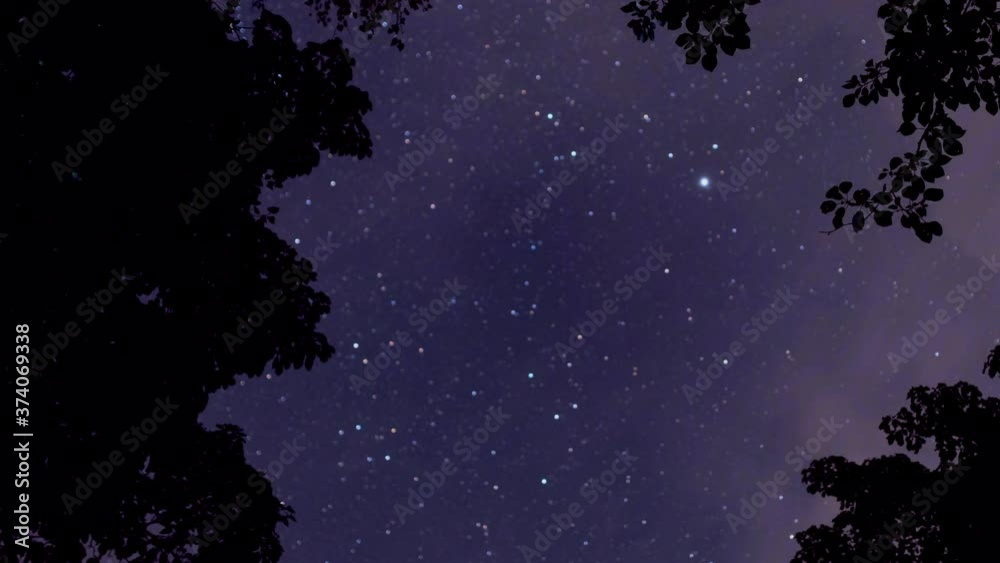Looking up the Starry Sky at Night (Time Lapse/Left to Right Panning) Looking up the Starry Sky at Night (Time Lapse/Left to Right Panning)