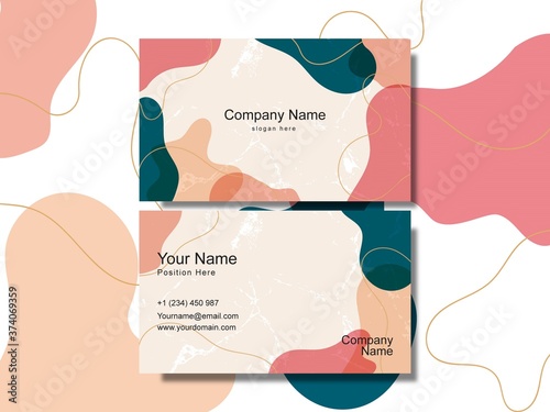 Abstract pastel corporate business card design