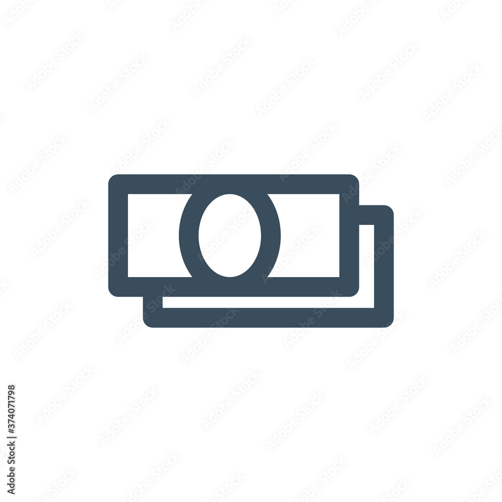 Cash payment line icon. Currency, money icon or symbol. Vector illustration Cash payment line icon. Currency, money icon or symbol. Vector illustration