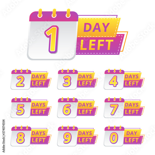set of countdown date calendar sale vector