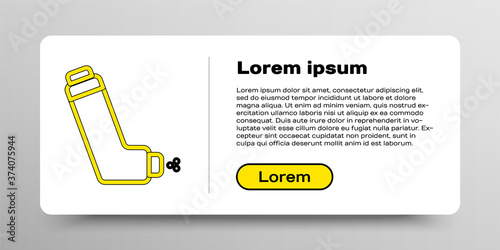 Line Inhaler icon isolated on white background. Breather for cough relief, inhalation, allergic patient. Medical allergy asthma inhaler spray. Colorful outline concept. Vector.