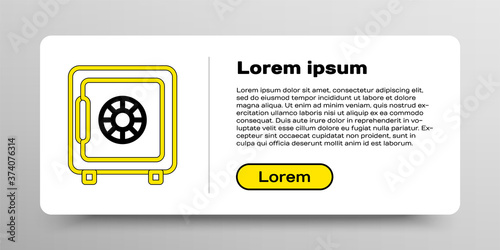 Line Safe icon isolated on white background. The door safe a bank vault with a combination lock. Reliable Data Protection. Colorful outline concept. Vector.