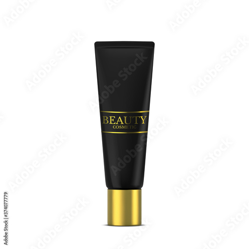 Vector 3D cosmetic illustration for beauty products line for face care. Realistic Vector