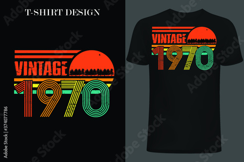 vintage 1970 t-shirt design. retro style vintage t-shirt design