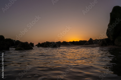 Sunset in the beach, northern tunisia