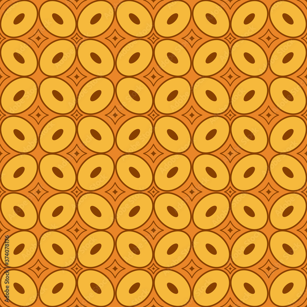 Japanese Oval Flower Vector Seamless Pattern Japanese Oval Flower Vector Seamless Pattern