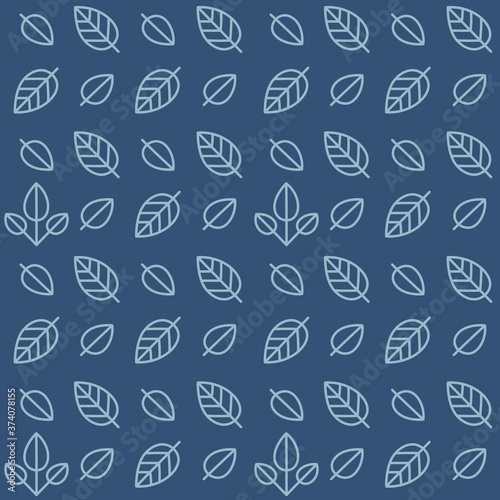 Japanese Leaf Icon Vector Seamless Pattern