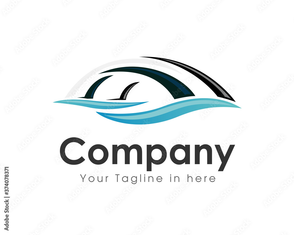 Simple abstract bridge logo symbol design template Simple abstract bridge logo symbol design template