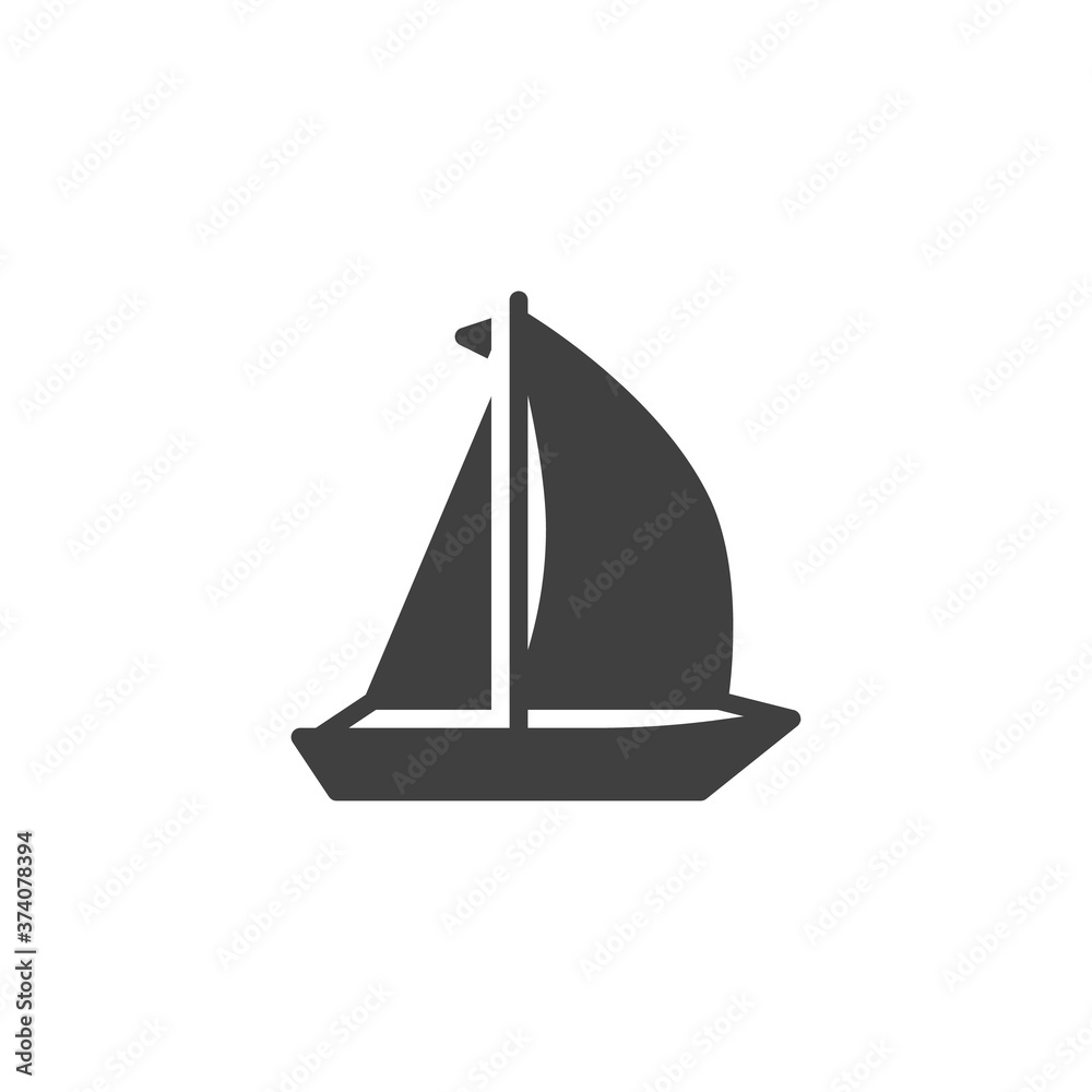 Sailboat vector icon. filled flat sign for mobile concept and web design. Sailing boat glyph icon. Symbol, logo illustration. Vector graphics Sailboat vector icon. filled flat sign for mobile concept and web design. Sailing boat glyph icon. Symbol, logo illustration. Vector graphics
