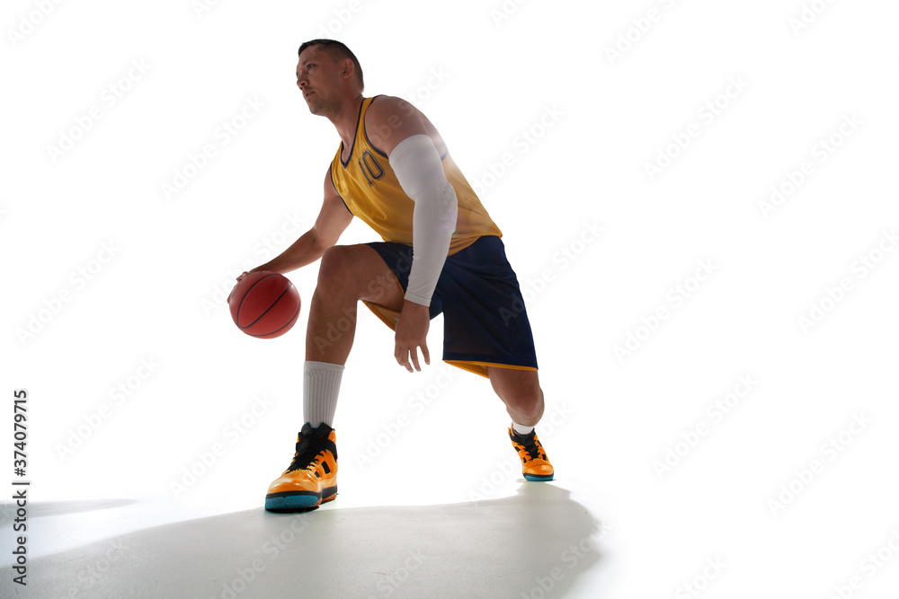 Obraz premium Basketball players isolated on white.