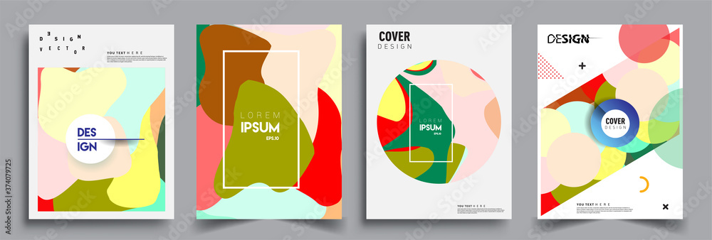 Obraz Modern abstract covers sets. Cool gradient shapes composition, vector covers design.