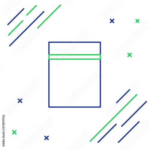 Line Plastic bag with ziplock icon isolated on white background. Colorful outline concept. Vector.