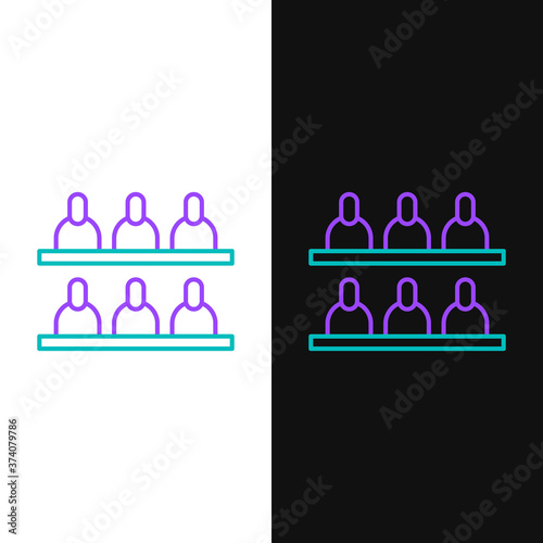 Line Jurors icon isolated on white and black background. Colorful outline concept. Vector.