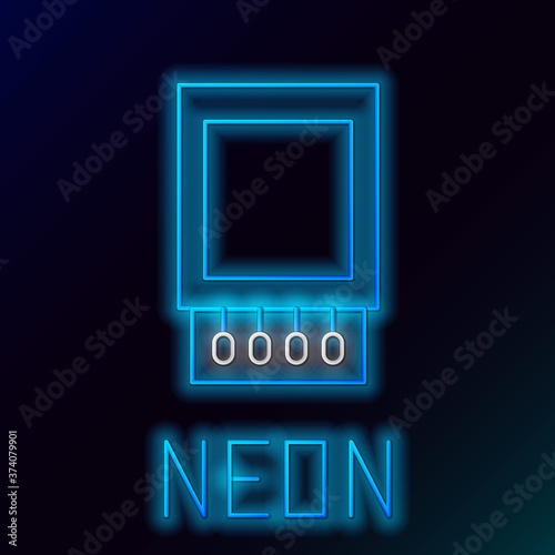 Glowing neon line Open matchbox and matches icon isolated on black background. Colorful outline concept. Vector.