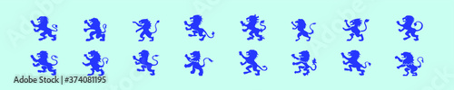 set of heraldic and lion rampant icon design template with various models for logo badges and more. vector illustration