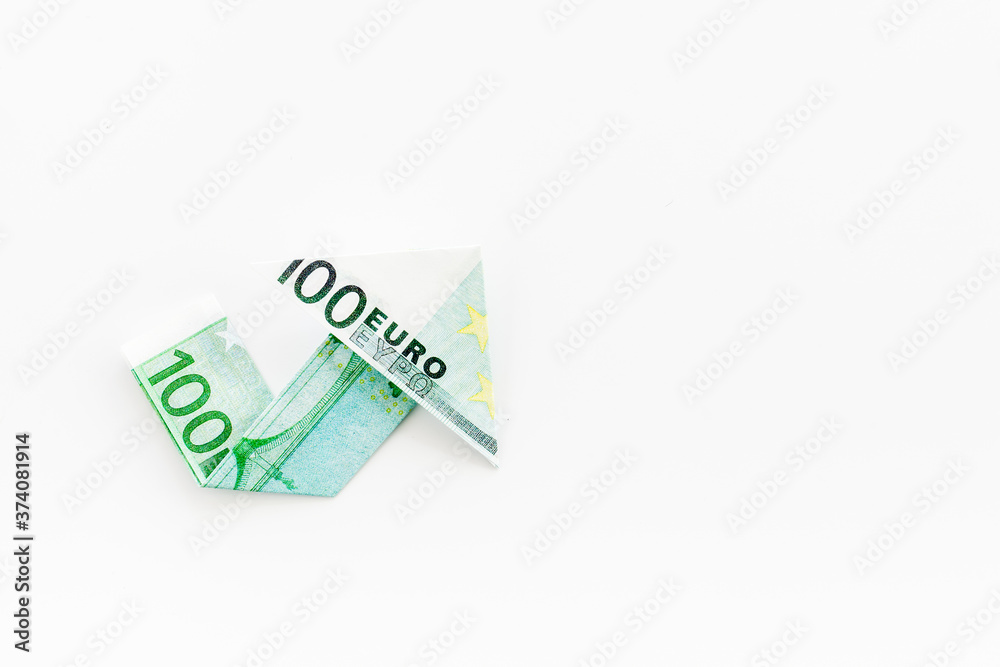 Isolated euro chart on white background. Currency trading concept Isolated euro chart on white background. Currency trading concept
