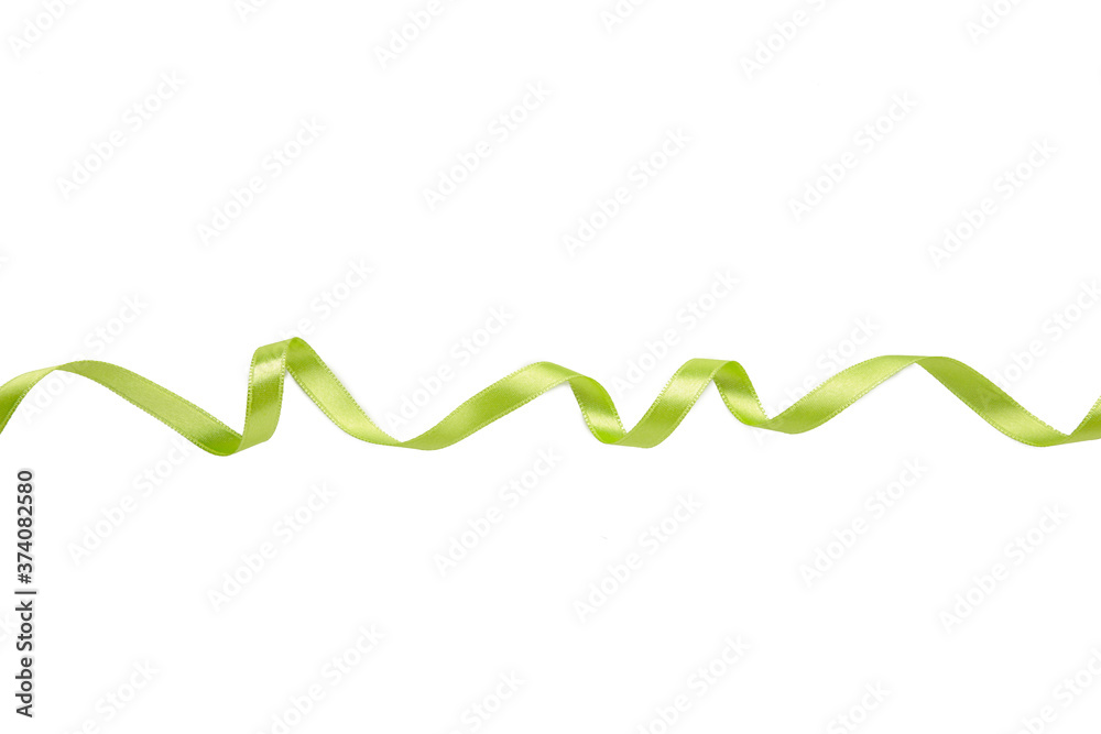 Green ribbon on white background with clipping path. Green ribbon on white background with clipping path.