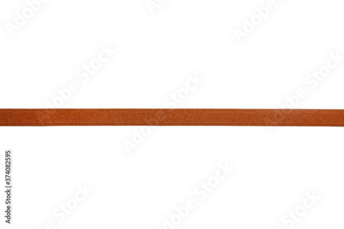 Brown ribbon isolated on white background, cut out