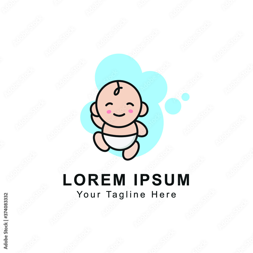 Cute Baby Smile Logo Template Cute Baby Smile Logo Template