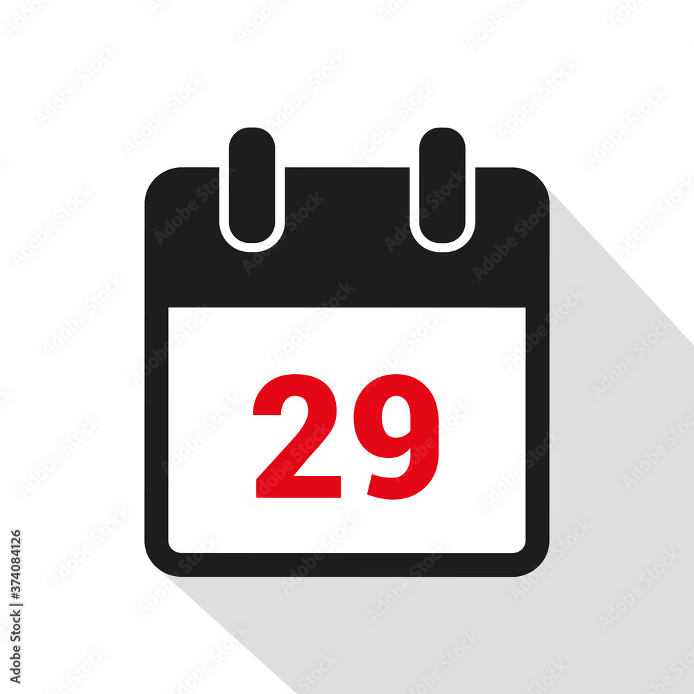 simple calendar icon 29 on white background vector illustration EPS10 simple calendar icon 29 on white background vector illustration EPS10