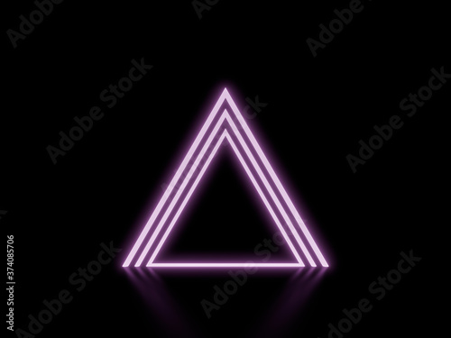 3D Pink triangle neon tunnels