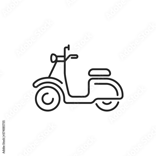 Scooter black line icon. City transport rental. Pictogram for web  mobile app  promo. UI UX design element